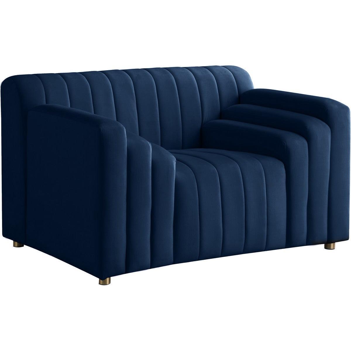 Meridian Furniture Naya Navy Velvet ChairMeridian Furniture - Chair - Minimal And Modern - 1