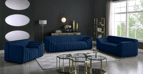 Meridian Furniture Naya Navy Velvet Sofa