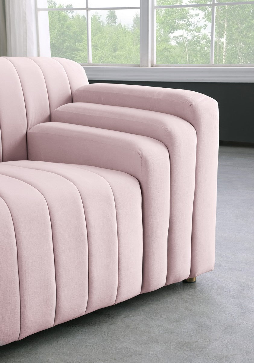 Meridian Furniture Naya Pink Velvet Loveseat