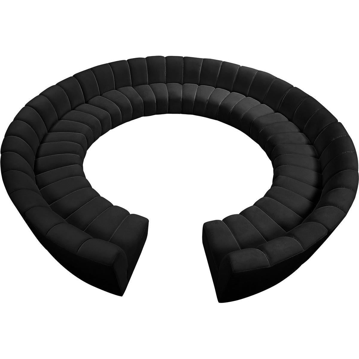 Meridian Furniture Infinity Black Velvet 12pc. Modular SectionalMeridian Furniture - 12pc. Modular Sectional - Minimal And Modern - 1