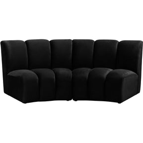 Meridian Furniture Infinity Black Velvet 2pc. Modular SectionalMeridian Furniture - 2pc. Modular Sectional - Minimal And Modern - 1