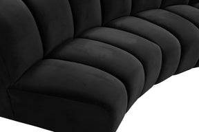 Meridian Furniture Infinity Black Velvet 3pc. Modular Sectional