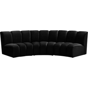 Meridian Furniture Infinity Black Velvet 3pc. Modular SectionalMeridian Furniture - 3pc. Modular Sectional - Minimal And Modern - 1