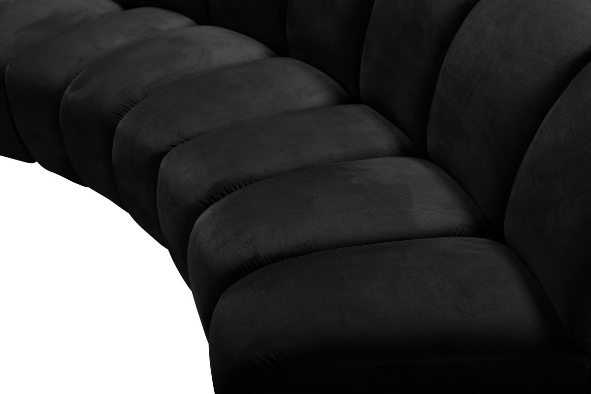 Meridian Furniture Infinity Black Velvet 5pc. Modular Sectional