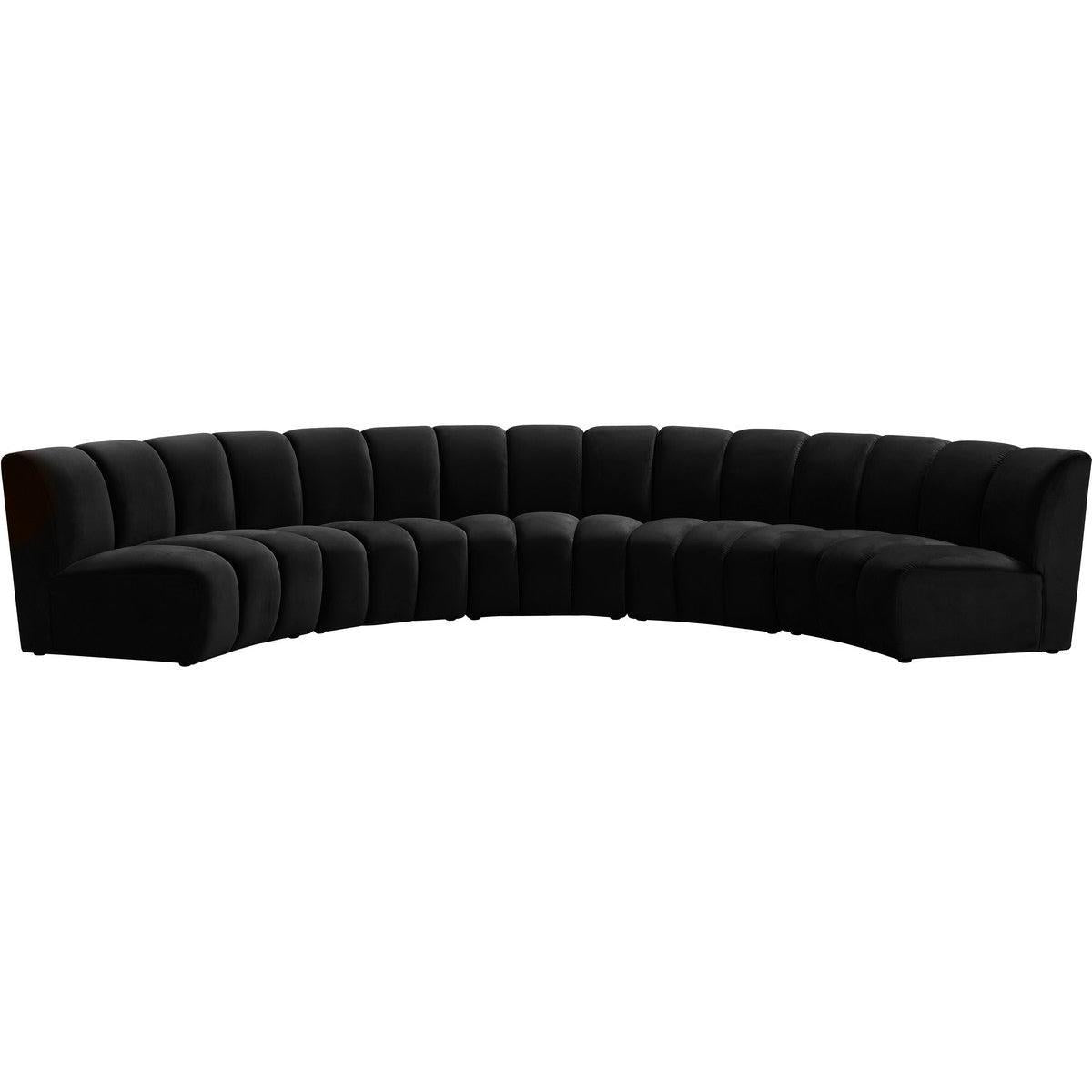 Meridian Furniture Infinity Black Velvet 5pc. Modular SectionalMeridian Furniture - 5pc. Modular Sectional - Minimal And Modern - 1