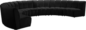 Meridian Furniture Infinity Black Velvet 7pc. Modular Sectional