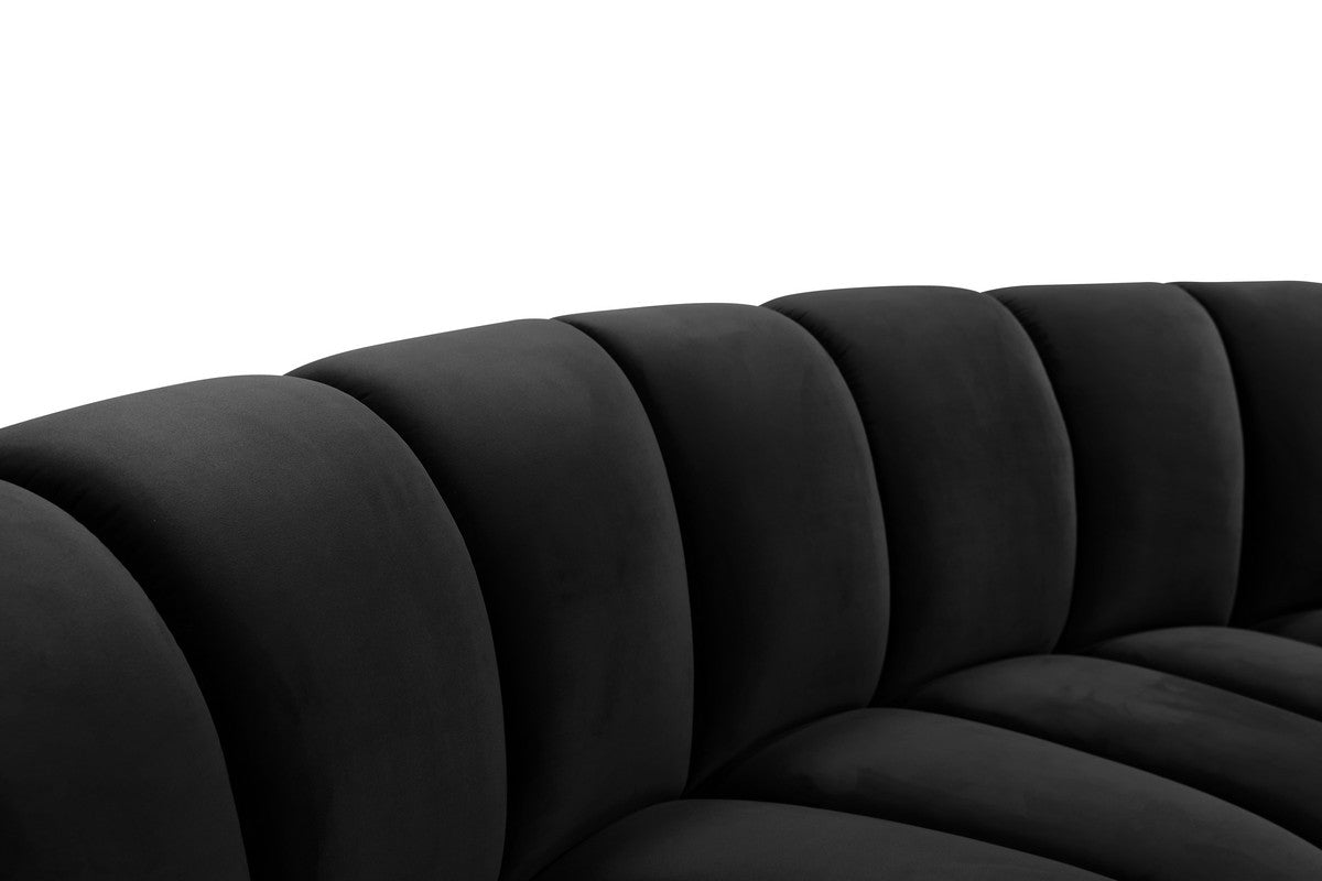 Meridian Furniture Infinity Black Velvet 7pc. Modular Sectional