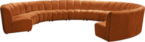 Meridian Furniture Infinity Cognac Velvet 10pc. Modular Sectional