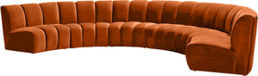 Meridian Furniture Infinity Cognac Velvet 6pc. Modular Sectional
