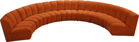 Meridian Furniture Infinity Cognac Velvet 7pc. Modular Sectional