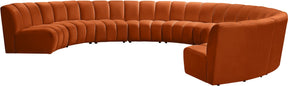 Meridian Furniture Infinity Cognac Velvet 9pc. Modular Sectional