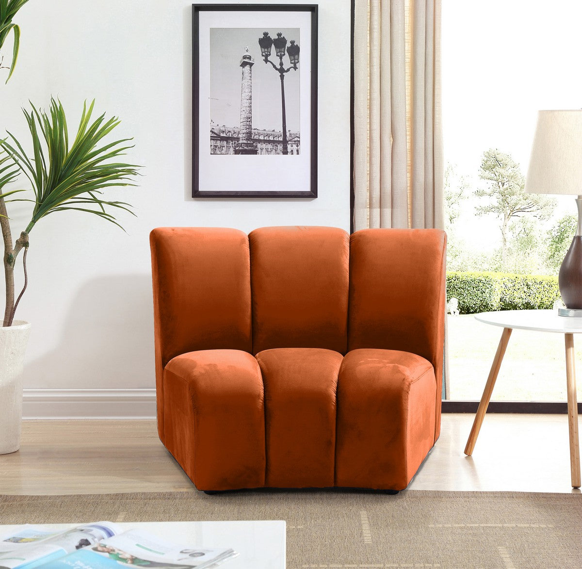 Meridian Furniture Infinity Cognac Velvet Modular Chair