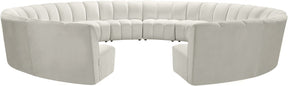 Meridian Furniture Infinity Cream Velvet 12pc. Modular Sectional