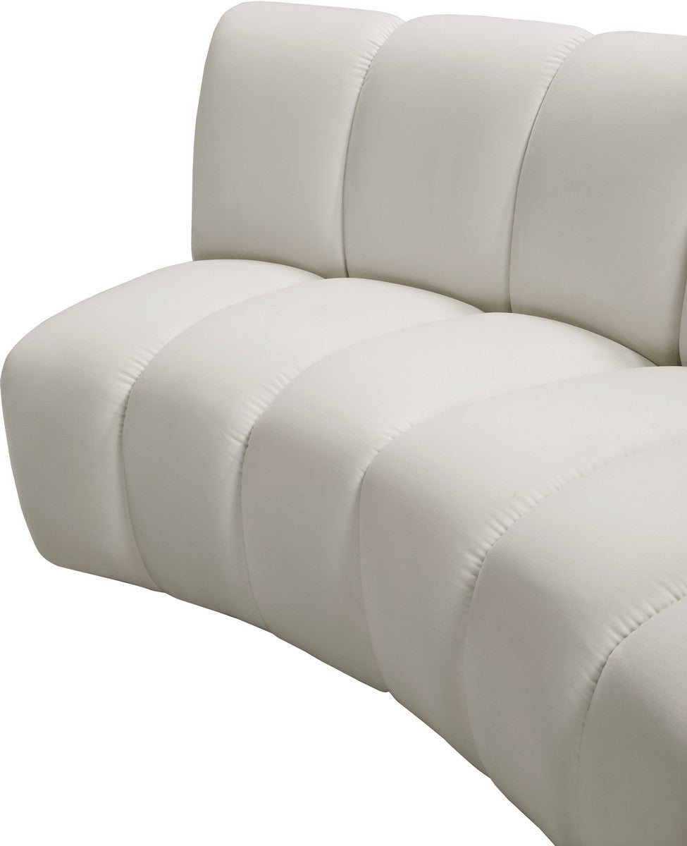Meridian Furniture Infinity Cream Velvet 3pc. Modular Sectional