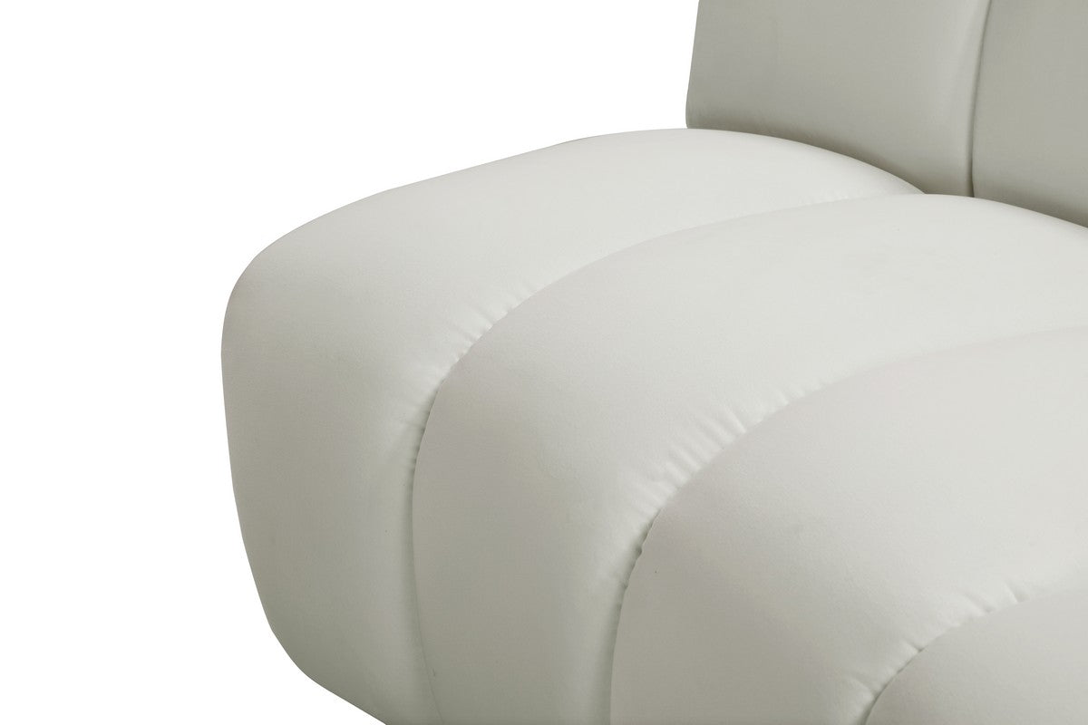 Meridian Furniture Infinity Cream Velvet 5pc. Modular Sectional