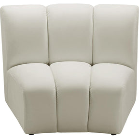 Meridian Furniture Infinity Cream Velvet Modular ChairMeridian Furniture - Modular Chair - Minimal And Modern - 1