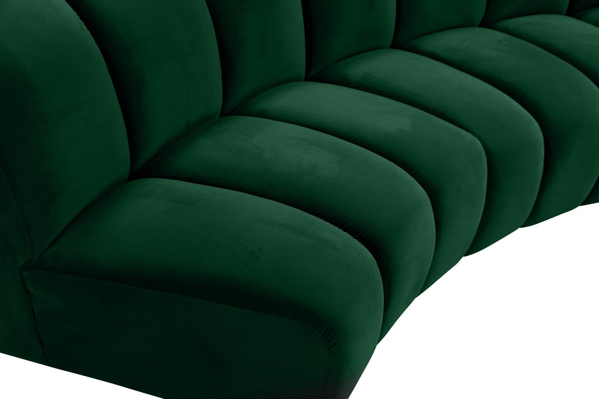 Meridian Furniture Infinity Green Velvet 11pc. Modular Sectional