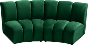 Meridian Furniture Infinity Green Velvet 2pc. Modular Sectional