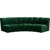 Meridian Furniture Infinity Green Velvet 3pc. Modular SectionalMeridian Furniture - 3pc. Modular Sectional - Minimal And Modern - 1
