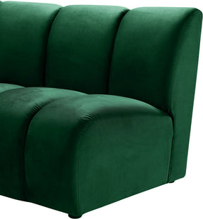 Meridian Furniture Infinity Green Velvet 3pc. Modular Sectional