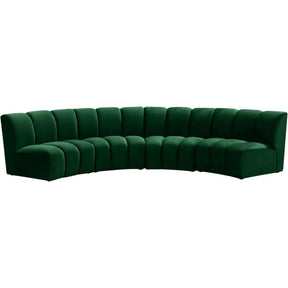 Meridian Furniture Infinity Green Velvet 4pc. Modular SectionalMeridian Furniture - 4pc. Modular Sectional - Minimal And Modern - 1
