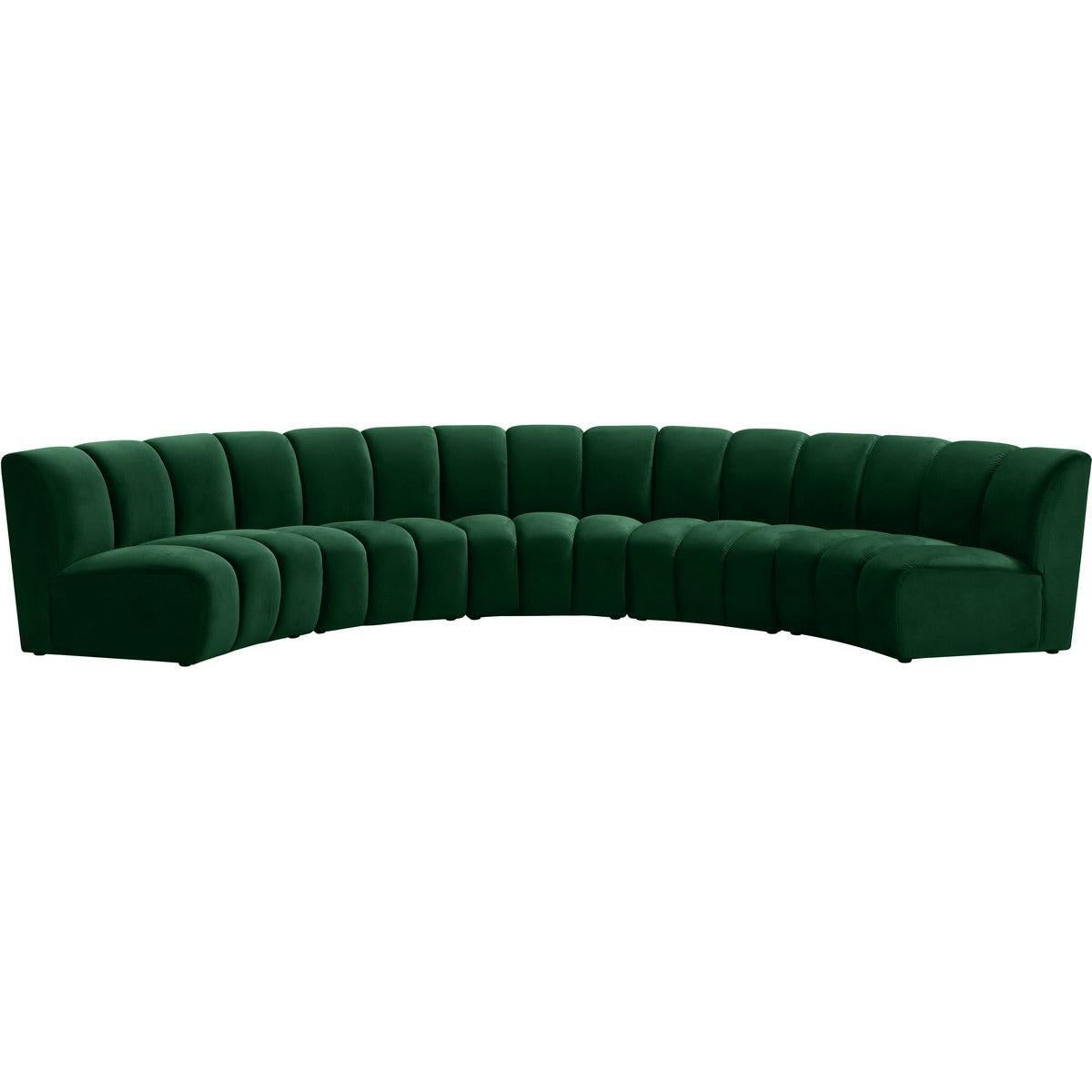 Meridian Furniture Infinity Green Velvet 5pc. Modular SectionalMeridian Furniture - 5pc. Modular Sectional - Minimal And Modern - 1