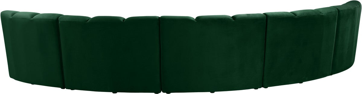 Meridian Furniture Infinity Green Velvet 5pc. Modular Sectional
