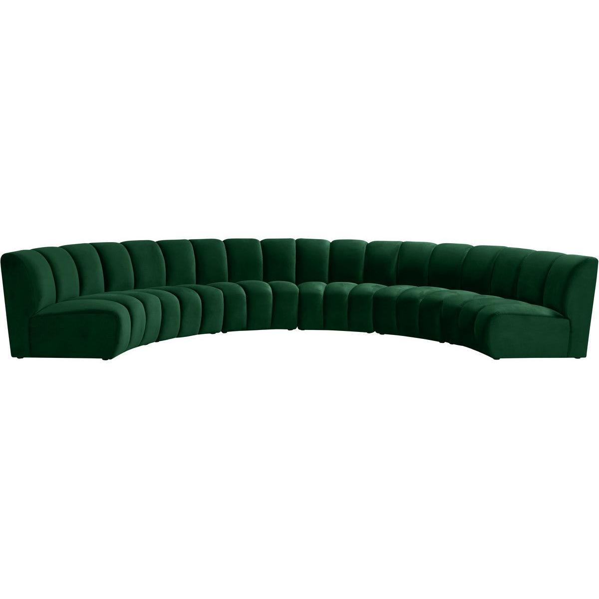 Meridian Furniture Infinity Green Velvet 6pc. Modular SectionalMeridian Furniture - 6pc. Modular Sectional - Minimal And Modern - 1