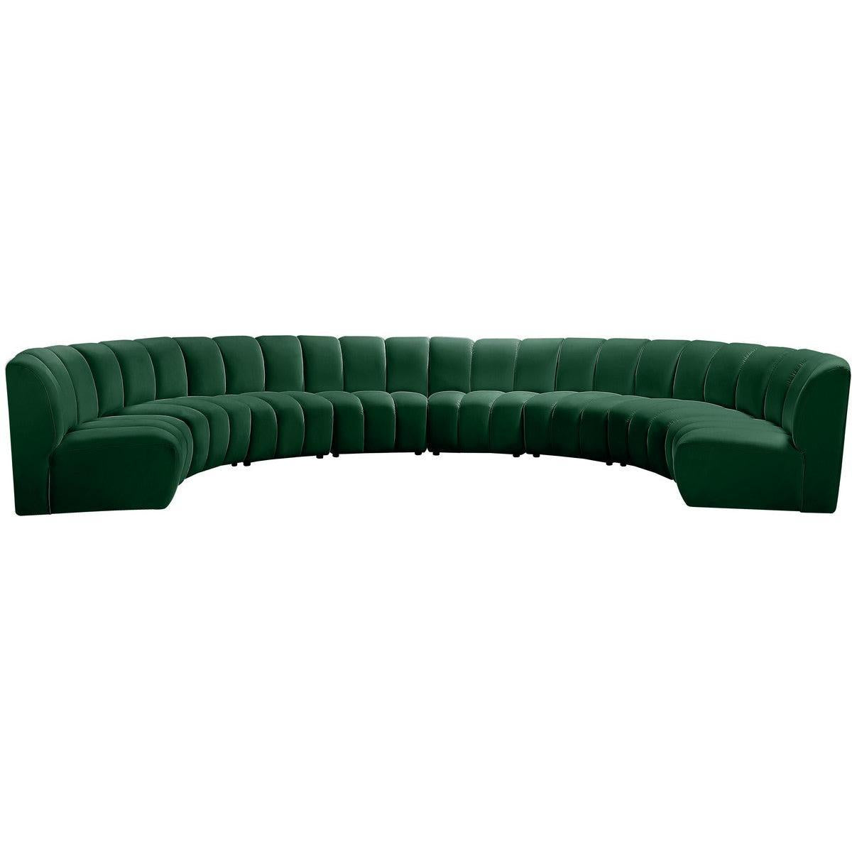 Meridian Furniture Infinity Green Velvet 8pc. Modular SectionalMeridian Furniture - 8pc. Modular Sectional - Minimal And Modern - 1