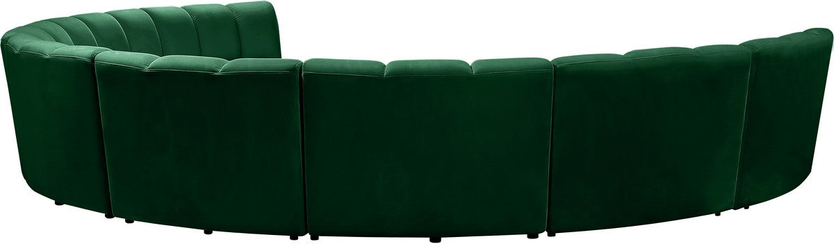 Meridian Furniture Infinity Green Velvet 8pc. Modular Sectional
