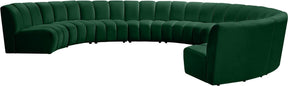 Meridian Furniture Infinity Green Velvet 9pc. Modular Sectional