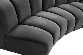 Meridian Furniture Infinity Grey Velvet 10pc. Modular Sectional