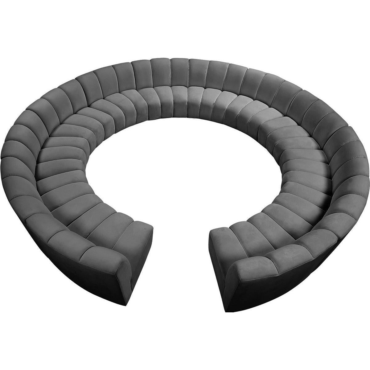 Meridian Furniture Infinity Grey Velvet 12pc. Modular SectionalMeridian Furniture - 12pc. Modular Sectional - Minimal And Modern - 1