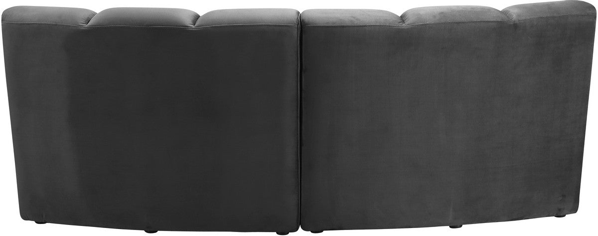 Meridian Furniture Infinity Grey Velvet 2pc. Modular Sectional
