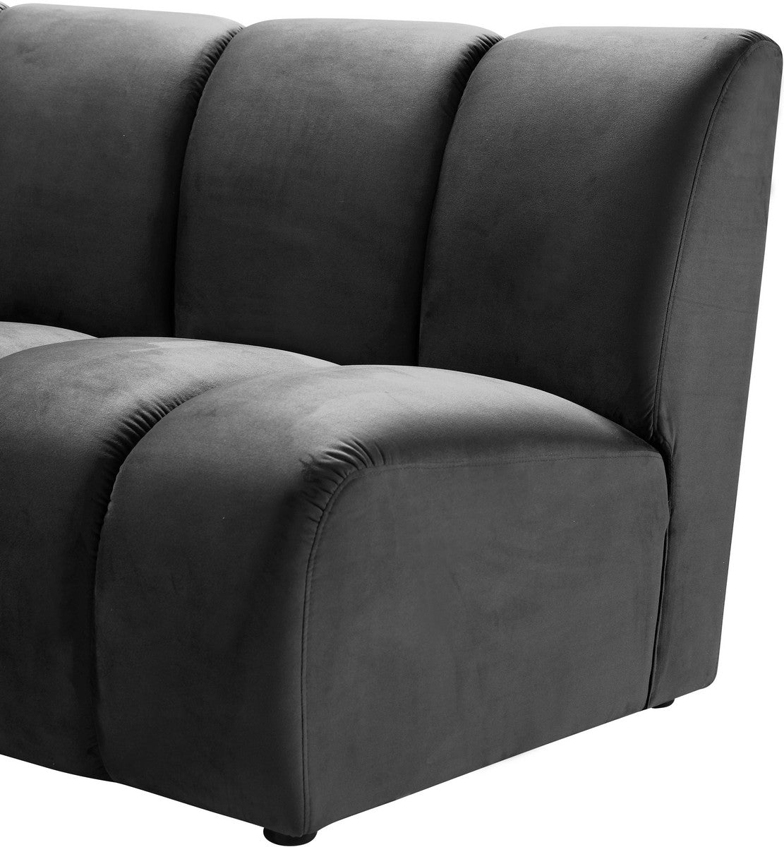 Meridian Furniture Infinity Grey Velvet 4pc. Modular Sectional