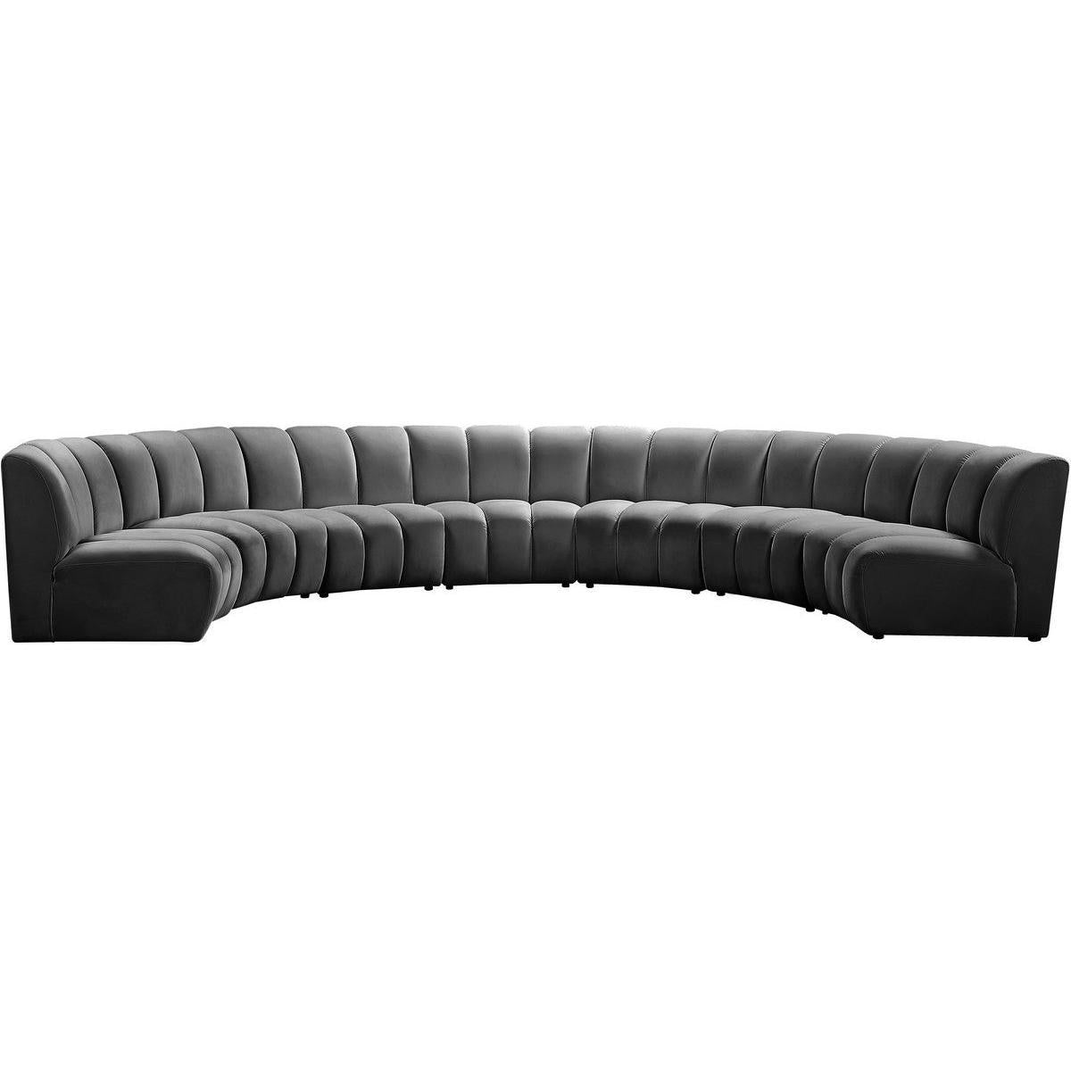 Meridian Furniture Infinity Grey Velvet 7pc. Modular SectionalMeridian Furniture - 7pc. Modular Sectional - Minimal And Modern - 1