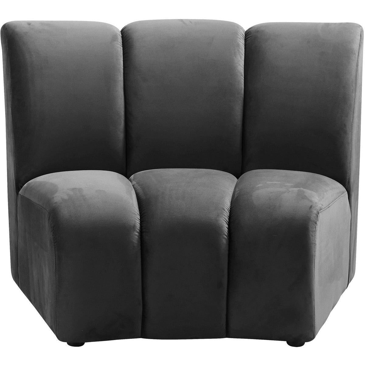 Meridian Furniture Infinity Grey Velvet Modular ChairMeridian Furniture - Modular Chair - Minimal And Modern - 1