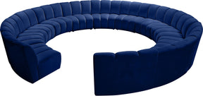 Meridian Furniture Infinity Navy Velvet 12pc. Modular Sectional