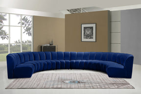 Meridian Furniture Infinity Navy Velvet 8pc. Modular Sectional