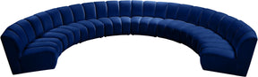 Meridian Furniture Infinity Navy Velvet 8pc. Modular Sectional