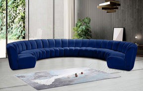 Meridian Furniture Infinity Navy Velvet 9pc. Modular Sectional