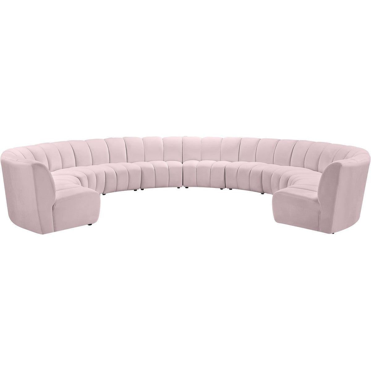 Meridian Furniture Infinity Pink Velvet 10pc. Modular SectionalMeridian Furniture - 10pc. Modular Sectional - Minimal And Modern - 1