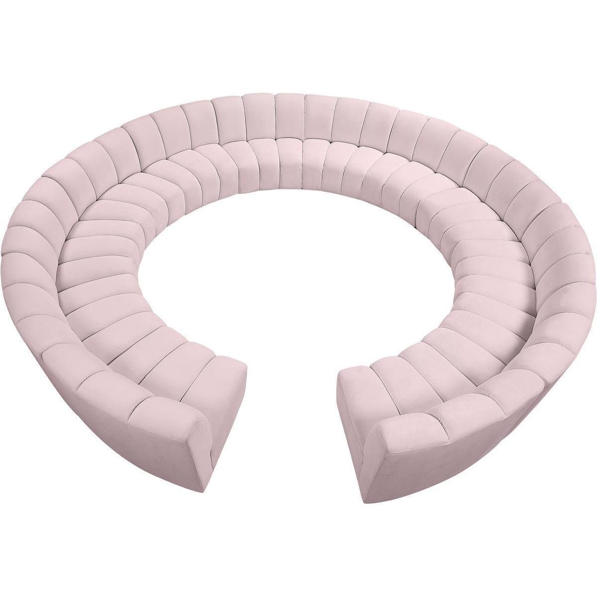 Meridian Furniture Infinity Pink Velvet 12pc. Modular SectionalMeridian Furniture - 12pc. Modular Sectional - Minimal And Modern - 1