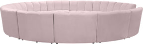 Meridian Furniture Infinity Pink Velvet 12pc. Modular Sectional