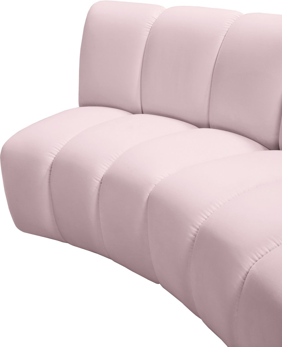 Meridian Furniture Infinity Pink Velvet 4pc. Modular Sectional