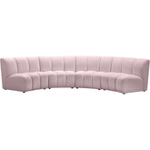 Meridian Furniture Infinity Pink Velvet 4pc. Modular SectionalMeridian Furniture - 4pc. Modular Sectional - Minimal And Modern - 1