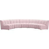 Meridian Furniture Infinity Pink Velvet 5pc. Modular SectionalMeridian Furniture - 5pc. Modular Sectional - Minimal And Modern - 1