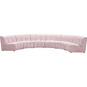 Meridian Furniture Infinity Pink Velvet 6pc. Modular SectionalMeridian Furniture - 6pc. Modular Sectional - Minimal And Modern - 1