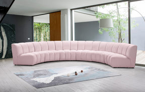 Meridian Furniture Infinity Pink Velvet 6pc. Modular Sectional