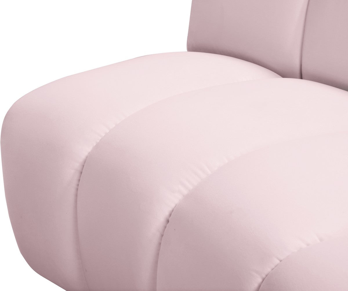 Meridian Furniture Infinity Pink Velvet 7pc. Modular Sectional